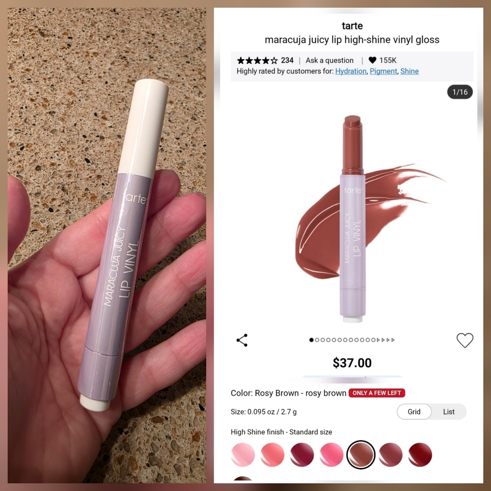 Tarte Maracuja Juicy Lip Vinyl - Rosy Brown